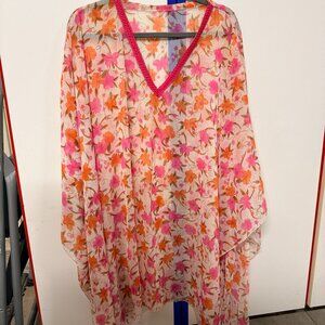 Colorful, floral, swimsuit cover-up, 1-size